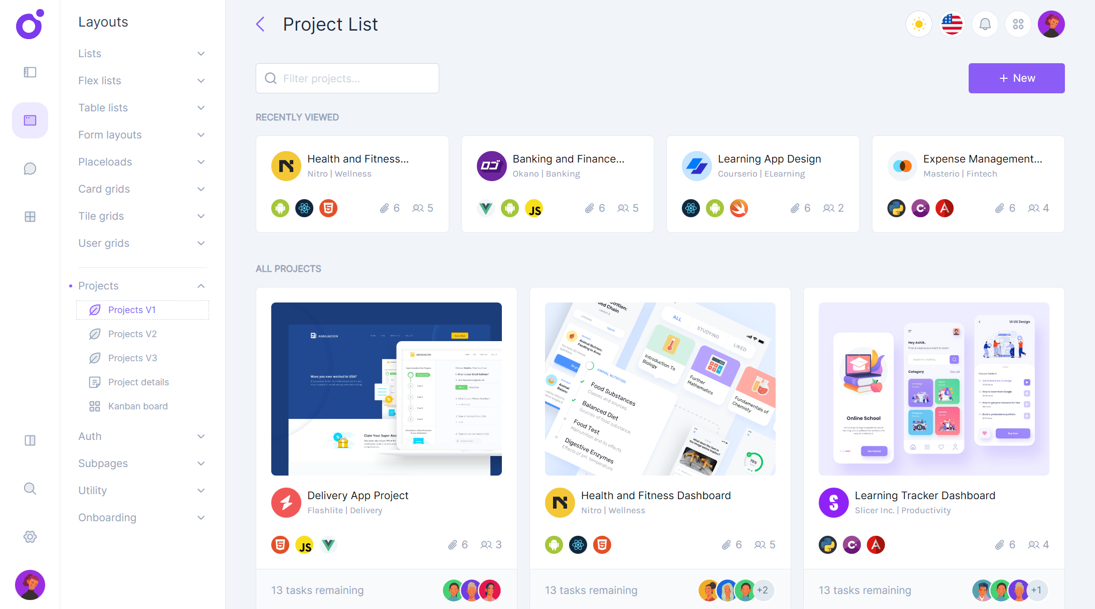 Tairo - Project list 1