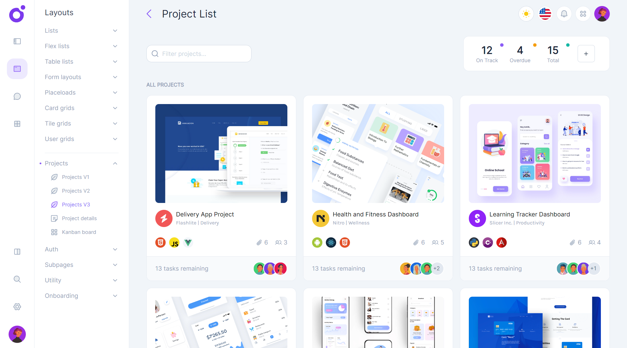 Tairo - Project list 3