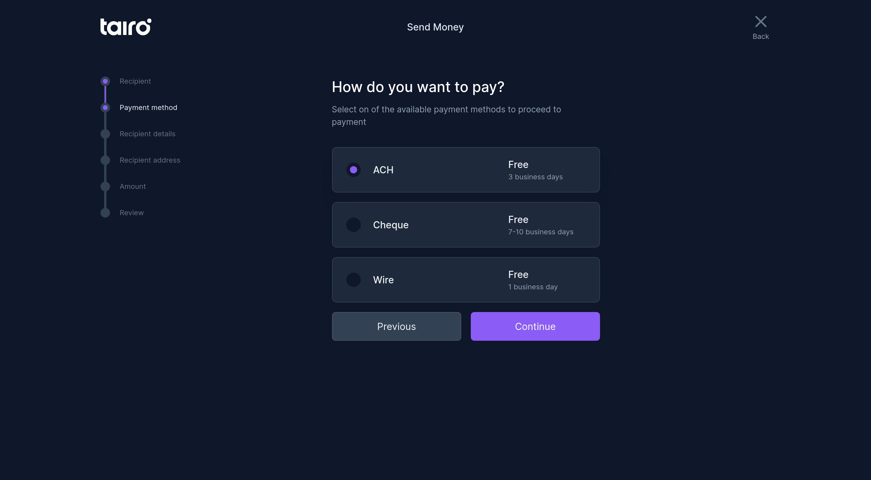 Tairo - Send - Step 2